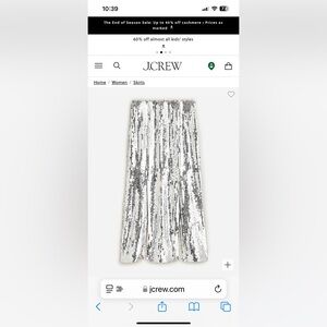 J. Crew Silver Sequin Pencil Skirt